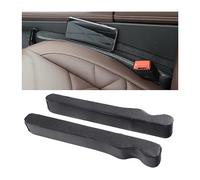 BESULEN Leather Seat Gap Filler, Fill The Gap Between Seat and Console, Car Crevice Catcher Blocker Stop Things from Dropping, 2 Pack Universal Gap Stopper Crack Plug for Car SUV Truck (Black)