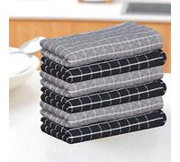 beSunshine 1x to 12x Pack 100% Egyptian Cotton Jumbo Country Check Terry Tea Towels Kitchen Dish Towel (Random, 12)