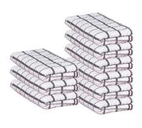 beSunshine 3x Pack Cotton Jumbo Terry Tea Towels Kitchen Dish Towels (White-Grey Stripe)