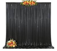 Besutolife 30×10 FT Black Sequin Backdrop Curtains, Wrinkle Resistance Wedding & Party Backdrop Drapes with Anti-Shedding Glitter, Photo Background for Birthdays, Graduations, Baby Showers, Christmas
