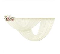 Besutolife Sheer Draping Fabric for Backdrop, Wrinkle-Free Drapery Curtains with Dual Rod Pockets Champagne Arch Drapes for Wedding Birthday Party Bridal Baby Shower Engagement Reception Home Decor