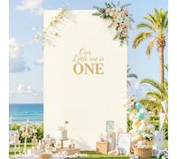 Besutolife Square Arch Backdrop Cover, 6.6×4 FT Spandex Arch Covers Fitted Stretchy Rectangular Balloon Photo Arch Stand Cover for Wedding, Birthday Party, Baby Shower, Graduation, Ivory