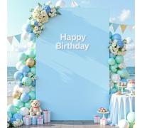 Besutolife Square Arch Backdrop Cover, 6.6×4 FT Spandex Arch Covers Fitted Stretchy Rectangular Balloon Photo Arch Stand Cover for Wedding, Birthday Party, Baby Shower, Graduation, Light Blue