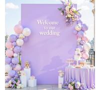 Besutolife Square Arch Backdrop Cover, 6.6×4 FT Spandex Arch Covers Fitted Stretchy Rectangular Balloon Photo Arch Stand Cover for Wedding, Birthday Party, Baby Shower, Graduation, Purple