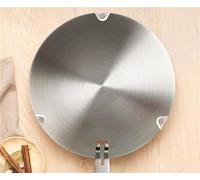 Beswarmy Stainless Steel Induction Adapter with Removable Handle - Heat Diffuser and Simmer Ring Plate, 18cm