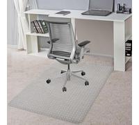 BesWin Office Chair Mat for Carpet, 76.2 x 122cm Transparent Plastic Carpet Protector for Low Pile Carpets, 2.2mm Thick Non-Slip Desk Chair Mat for Carpeted Floors, Easy Glide and Flat Without Curling