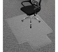 BesWin Office Chair Mat for Carpet, 76.2 x 122cm with Lip Plastic Carpet Protector for Low Pile Carpets, 2.2mm Thick Non-Slip Desk Chair Mat for Carpeted Floors, Easy Glide and Flat Without Curling