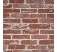 Beswitory 2Roll 3D Rustic Red Brown Brick Effect Wallpaper Brick Pattern Anti-Fouling Texture Bookcase Vintage Slate Home Decoration Wall Paper for Adult Kid Bedroom Living Room Hallway Stairs Lounge