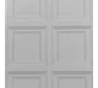 Beswitory 3D Effect Embossed Wood Panel Wallpaper, Textured Retro Tartan Design, Vintage Wall Panels Paper Roll, Neutral Art Deco for Living Room Feature Wall and Bedroom Ceilings Grey Taupe
