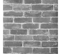 Beswitory 3D Rustic Light Grey Brick Effect Wallpaper Brick Pattern Anti-Fouling Texture Bookcase Vintage Slate Home Decoration Wall Paper for Adult Kid Bedroom Living Room Hallway Stairs Lounge