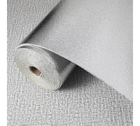 Beswitory 3mm Thick Self-Adhesive Thermal Insulation 3D Wall Panels - Linen Texture Plain Grey Peel and Stick Textured Waterproof Foam Wallpaper