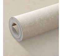 Beswitory Cream Concrete Effect Wallpaper Cream Thick Textured Distressed Concrete Design Industrial Cement Wallpaper Decorative Luxury Wall Paper Roll Living Room Hallway Bedroom Wallpaper