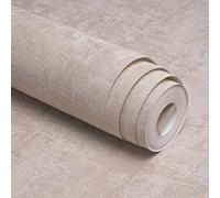 Beswitory Industrial Textured Concrete Effect Light Brown Wallpaper Decorative Luxury Wall Paper with Distressed Pattern, Textured Finish & Metallic Detailing for Living Room, Bedroom, Fireplace