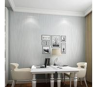 Beswitory Striped Wallpaper - Modern 3D Embossed Grey Mix Plain Thick Textured Wallpaper for Bedroom, Living Room, Hallway
