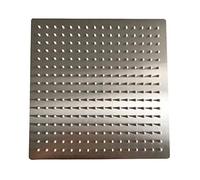 BESy 12 Inch Rain Shower Head, 12" Square Rainfall & High Pressure Stainless Steel Bath Shower Head, 1/16" Ultra Thin, Waterfall Full Body Coverage with Silicone Nozzle, Non Fingerprint Brushed Finish