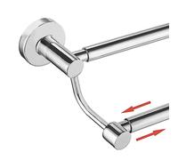 BESy Adjustable 16.5-28.5 Inches Double Bath Towel Bar for Bathroom SUS304 Stainless Steel Towel Holder, Hotel Style Wall Mount with Screws Hand Towel Bar，Towel Rack Rod Hanger, Polished Chrome Finish