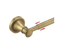 BESy Adjustable Antique Brass 16.5 to 28.7 Inch Bath Towel Bar Rack for Bathroom Towel Holder Wall Mounted Towel Bar Rod Hanger Bathroom Hardware Accessories Hotel Style Stainless Steel Antique Brass