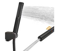 BESy Brass 2-in-1 Function Hand Shower Set High Pressure 7 Inch Shower Head High Flow Hand Shower Wall with 59 Inch Hose, Bracket, Oil Rubbed Bronze