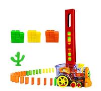 Besylruy Domino Train Toy Set with 80 Domino Blocks Automatic Train with Light and Sound Kids Electric Stacking Toys Gift for Girls & Boys