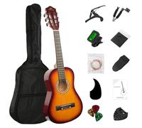BESYOU 30in Beginner Acoustic Guitar Basic Starter Kit Tuner Bag Capo Strings Winders Strap Picks Student/Kids Guitar Pickguard with Gig Bag Sunset