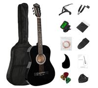 BESYOU 38in Beginner Guitar Acoustic Guitar Basic Starter Kit Tuner Capo Strings Winders Strap Picks Student Kids Adults Guitar Pickguard with Gig Bag