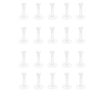 Besyvvin 20pcs Clear Lip Bars 6mm Plastic Labret Studs Retainers 16G Push Flat Top Medusa Helix Tragus Earring Stud Acrylic Piercing