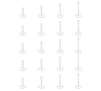 Besyvvin 20pcs Clear Lip Bars Labret Studs Retainers 6/8/10/12mm Flexible Plastic Flat Top Push Helix Tragus Cartilage Earring Piercing