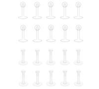 Besyvvin 20pcs Clear Lip Bars Plastic Labret Studs Retainers 6mm 16G Push Flat Top Medusa Helix Tragus Earring Stud Acrylic Piercing