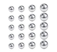 Besyvvin 20pcs Piercing Balls 14G Replacement Screw Balls 3/4/5/6mm Silver for Septum Belly Tongue Industrial Piercing Jewellery