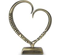 BESZONE 19 Year Anniversary Bronze Gifts for Her Him Gift 19th Wedding Anniversary for Couples Wife Husband Men, Hand Forged Bronze Heart Art Keepsake Home Decor Artwork