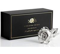 BESZONE Tin Rose 10th Anniversary for Her Gift - Tin Gift 10 Year Wedding Anniversary for Wife Couples, Solid Pure Casted Everlasting Rose Tenth Decoration Aluminum for Him