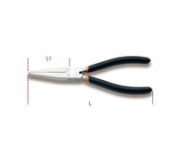 Beta 10080006 Model 1008 160 Flat Knurled Nose Pliers, Slip-proof, Pvc Coated Handles, 160mm Long