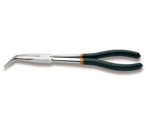 Beta 10090009 Model 1009 L/B Ex-Long Knurled Nose Pliers, 45deg Slip-Proof Handles, 273mm Curved