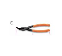 Beta 10330017 Model 1033 180 Internal Circlip Pliers, Bent Pattern, 45deg, Pvc-coated Handles for 19-60mm Circlips, 180mm