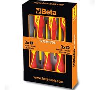 Beta 12730851 Model 1273 MQ/D6 Screwdrivers for Cross Head, Pozidriv-supadriv Screws, 1000v Vde, 6 Pieces