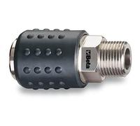 Beta 19170001 Model 1917 M1/4 Universal Ball Quick Coupler, Shockproof Rubber, Made From Nickel-Plated Brass, Male Thread, 1/4bsp