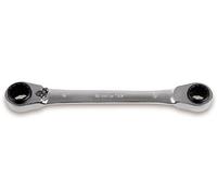 Beta 1920016 Model 192 16-19 Reversible Ratcheting Double-Ended Flat Ring Spanner, 16mm-19mm