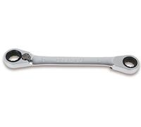 Beta 1950218 Model 195P 16X18 Reversible Ratchet Double-Ended Offset Bi-Hex Ring Spanner, 16mm x 18mm