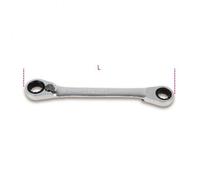 Beta 195P Metric Bi Hex Offset Reversible Double Ring Ratcheting Spanner 14x15mm