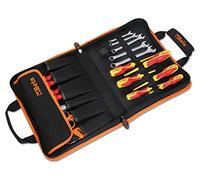 Beta - 2001/BZ24 MQ Folding case with assortment of 24 tools for electricians, double handle for better grip, Velcro band to attach the case to the trolley, 020010154
