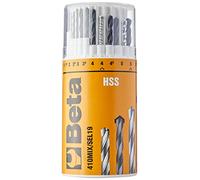 Beta 4100417 Model 410 Mix/Sel19 Jobber Drill with Hard Metal Insets, HSS Rolled, 1mm-10mm, 13 Pieces