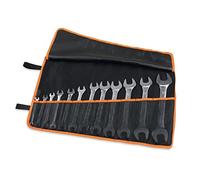 Beta - 55/B12N Set of 12 Double Fork Wrenches, Small Head Size, in a Durable Polyester Roller Bag to Protect Tools During Transport, 000550164