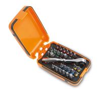 Beta 8600880 Model 860 /C27 25 Bits, 1 Connector and 1 Reversible Ratchet In Plastic Case, 1/4 Hex