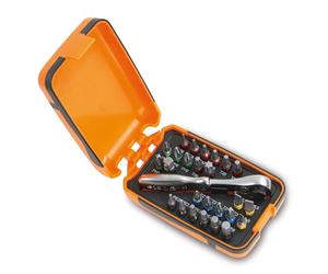 Beta 8600880 Model 860 /C27 25 Bits, 1 Connector and 1 Reversible Ratchet In Plastic Case, 1/4 Hex