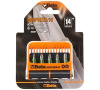 Beta 8600910 Model 860 PHZ/A10 Set of 10 Phillips and Pozi Bits with Magnetic Bit Holder In Plastic Case, 1/4 Hex