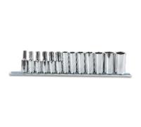 Beta 9000203 Model 900 L/SB13 Set Of Hexagon Sockets, Long Series, Chrome-plated, 1/4 Drive