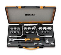 Beta 9200947 Model 920 AS/C15 Bi-hex Sockets and 6 Accessories, 3/8-1.1/4af, 1/2 Drive, 15 Pieces