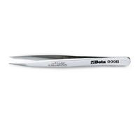 Beta 9990017 Model 999 B Strong Straight End Spring Tweezer, Acid and Magnetic Resistant, Made from Stainless Steel, Semi-Bright Finish, 120 mm Size