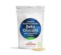 Beta Glucans 200mg 1,3/1,6 with Vitamin D & Zinc | 60 Vegan Capsules | Winter Immune System Support, Boosts Natural Defenses, Enhances Overall Health | UK Made - Just Vitamins