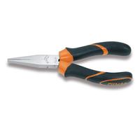 Beta Long Flat Knurled Nose Pliers Bi-Material Handles 160mm - Beta Tools 1008BM